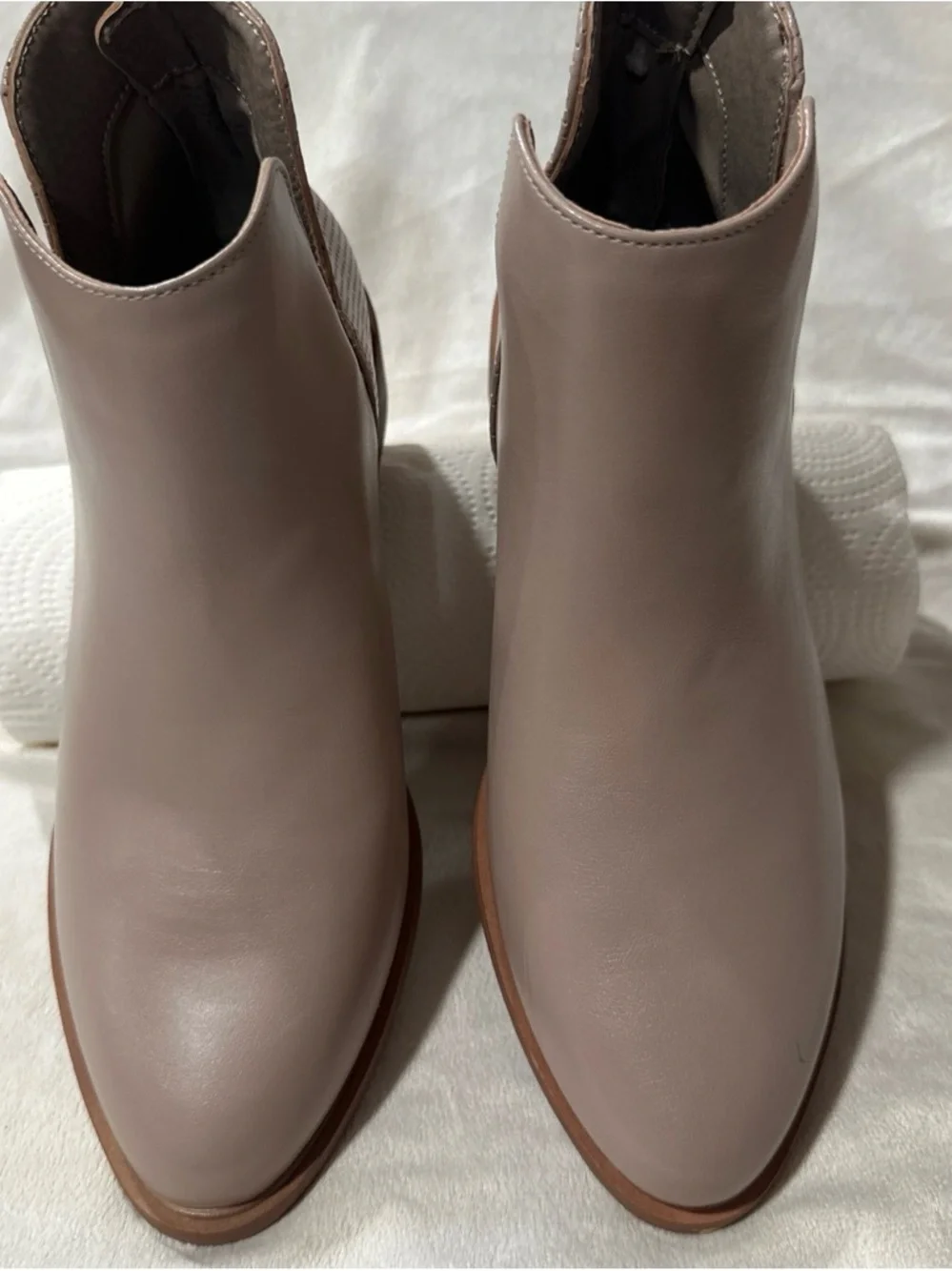 Women's Taupe Ankle Boots - Sleek Slip-On Design